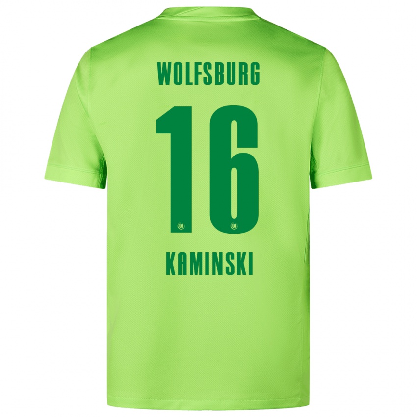 Bambino Maglia Jakub Kaminski #16 Verde Fluorescente Kit Gara Home 2024/25 Maglietta