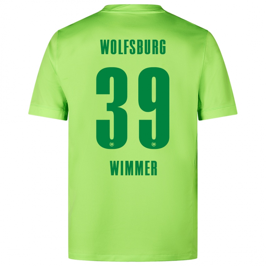 Bambino Maglia Patrick Wimmer #39 Verde Fluorescente Kit Gara Home 2024/25 Maglietta