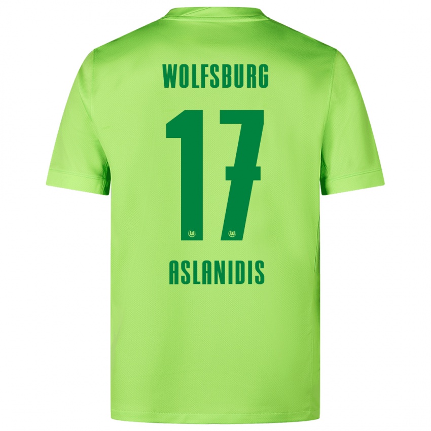 Bambino Maglia Elijas Aslanidis #17 Verde Fluorescente Kit Gara Home 2024/25 Maglietta