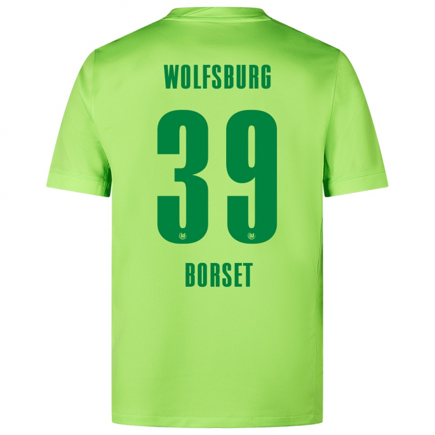 Bambino Maglia Anders Rønne Børset #39 Verde Fluorescente Kit Gara Home 2024/25 Maglietta