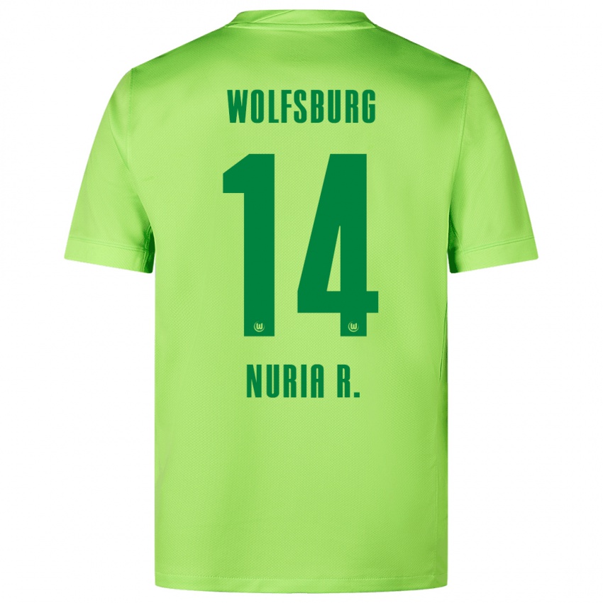 Bambino Maglia Nuria Rabano #14 Verde Fluorescente Kit Gara Home 2024/25 Maglietta