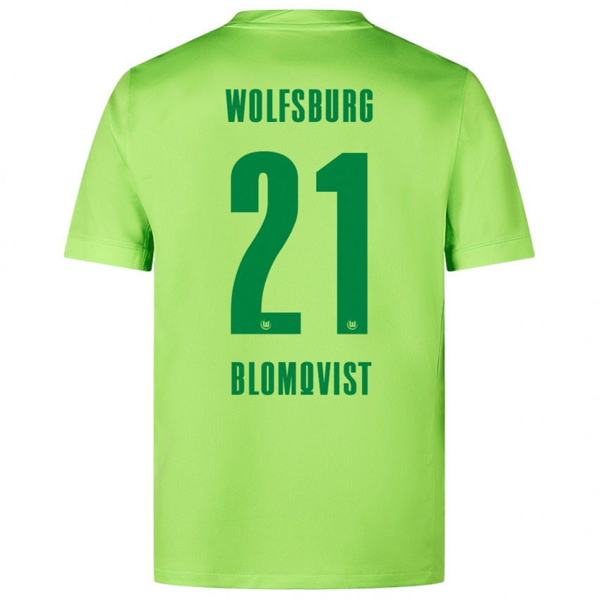 Bambino Maglia Rebecka Blomqvist #21 Verde Fluorescente Kit Gara Home 2024/25 Maglietta