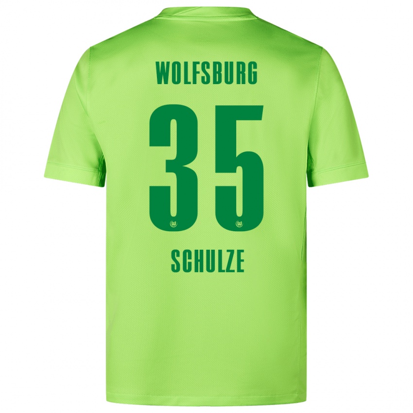 Bambino Maglia Philipp Schulze #35 Verde Fluorescente Kit Gara Home 2024/25 Maglietta