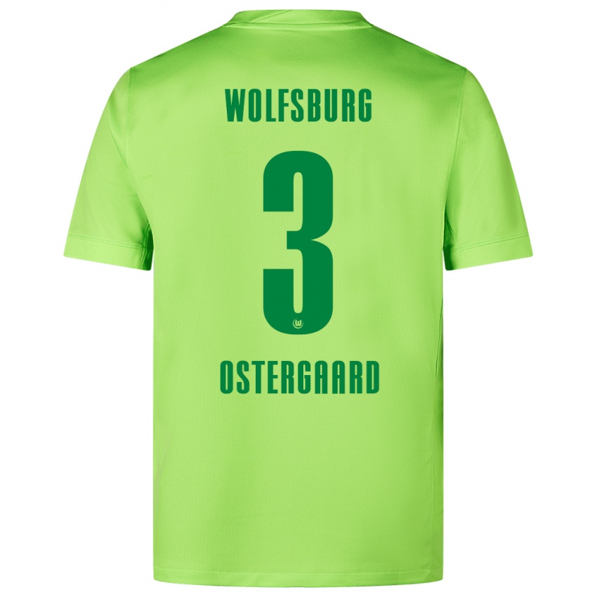 Bambino Maglia Christian Östergaard #3 Verde Fluorescente Kit Gara Home 2024/25 Maglietta