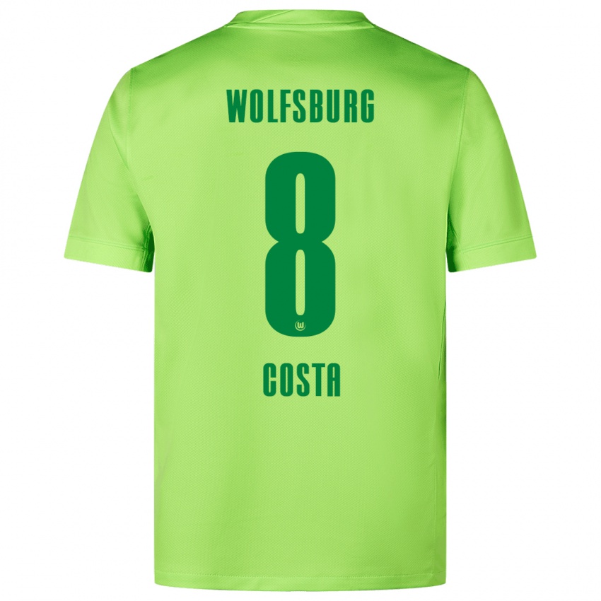 Bambino Maglia Jesse Costa #8 Verde Fluorescente Kit Gara Home 2024/25 Maglietta