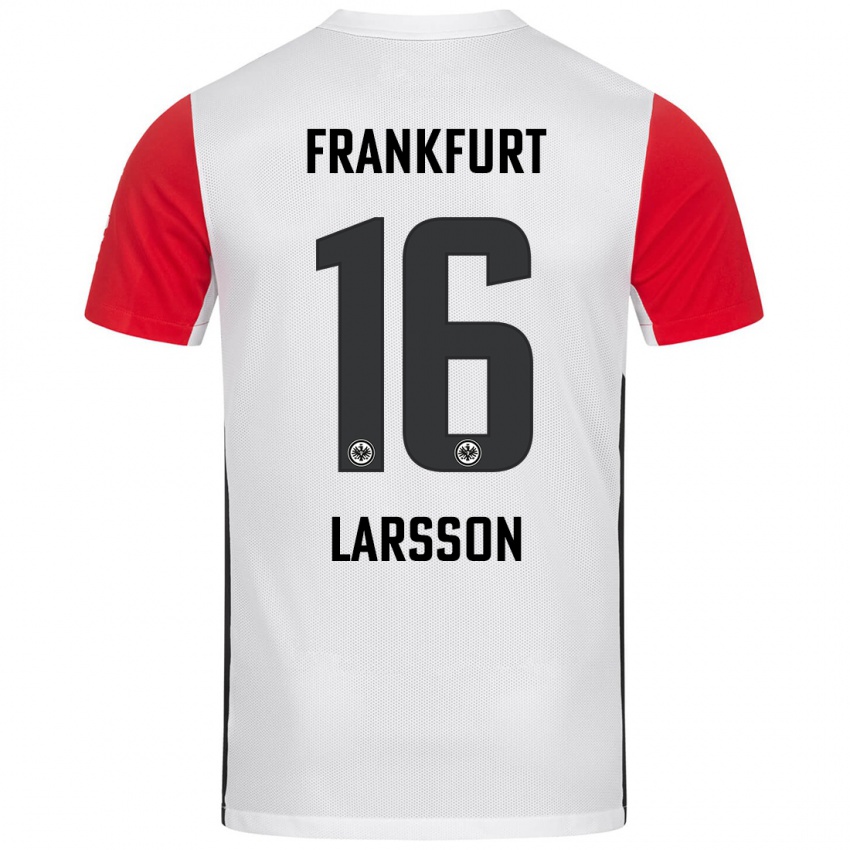 Bambino Maglia Hugo Larsson #16 Bianco Rosso Kit Gara Home 2024/25 Maglietta