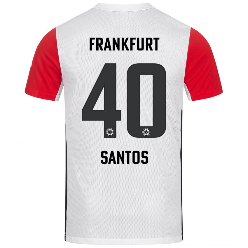 Bambino Maglia Kauã Santos #40 Bianco Rosso Kit Gara Home 2024/25 Maglietta