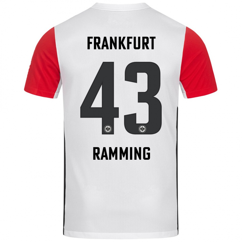 Bambino Maglia Nils Ramming #43 Bianco Rosso Kit Gara Home 2024/25 Maglietta