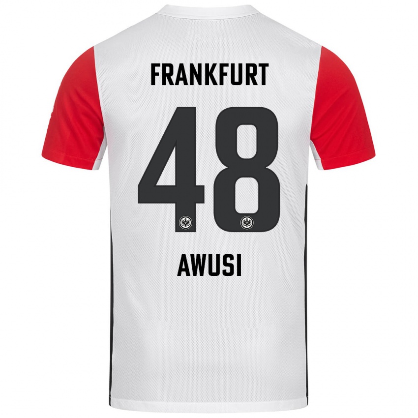 Bambino Maglia Junior Awusi #48 Bianco Rosso Kit Gara Home 2024/25 Maglietta