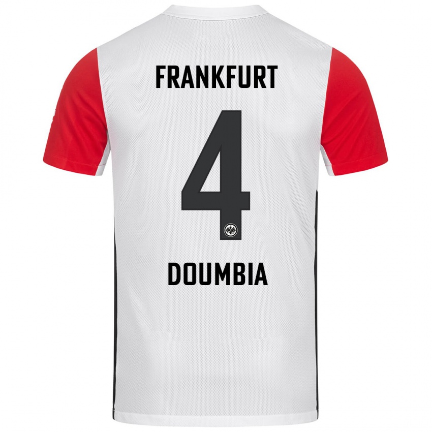 Bambino Maglia Fousseny Doumbia #4 Bianco Rosso Kit Gara Home 2024/25 Maglietta