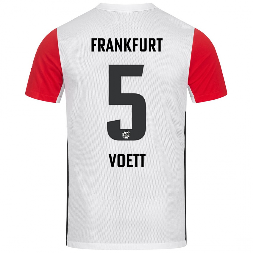 Bambino Maglia Johannes Voett #5 Bianco Rosso Kit Gara Home 2024/25 Maglietta