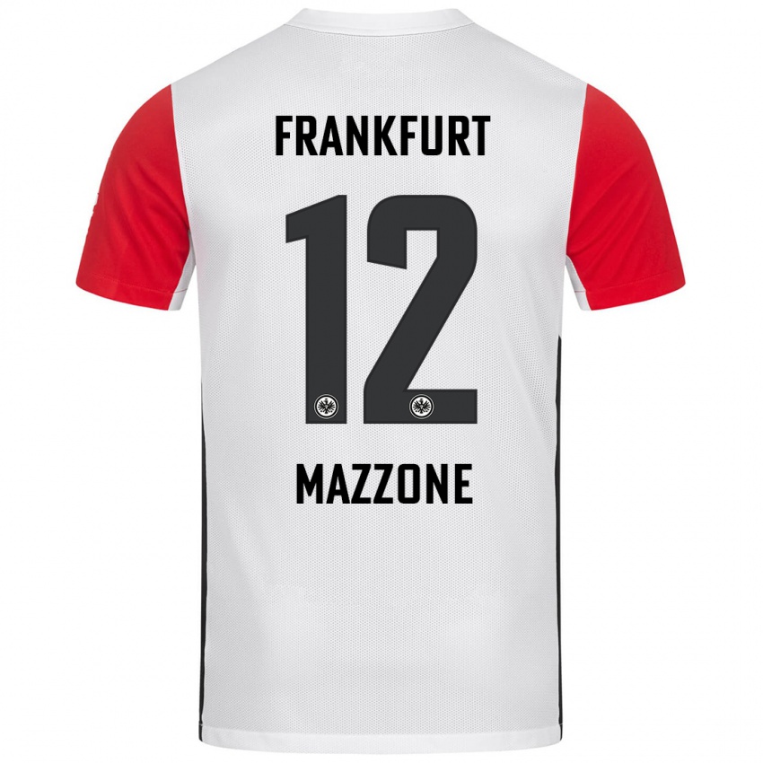 Bambino Maglia Matteo Mazzone #12 Bianco Rosso Kit Gara Home 2024/25 Maglietta