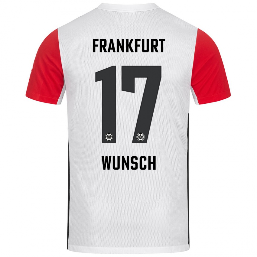 Bambino Maglia Paul Wünsch #17 Bianco Rosso Kit Gara Home 2024/25 Maglietta