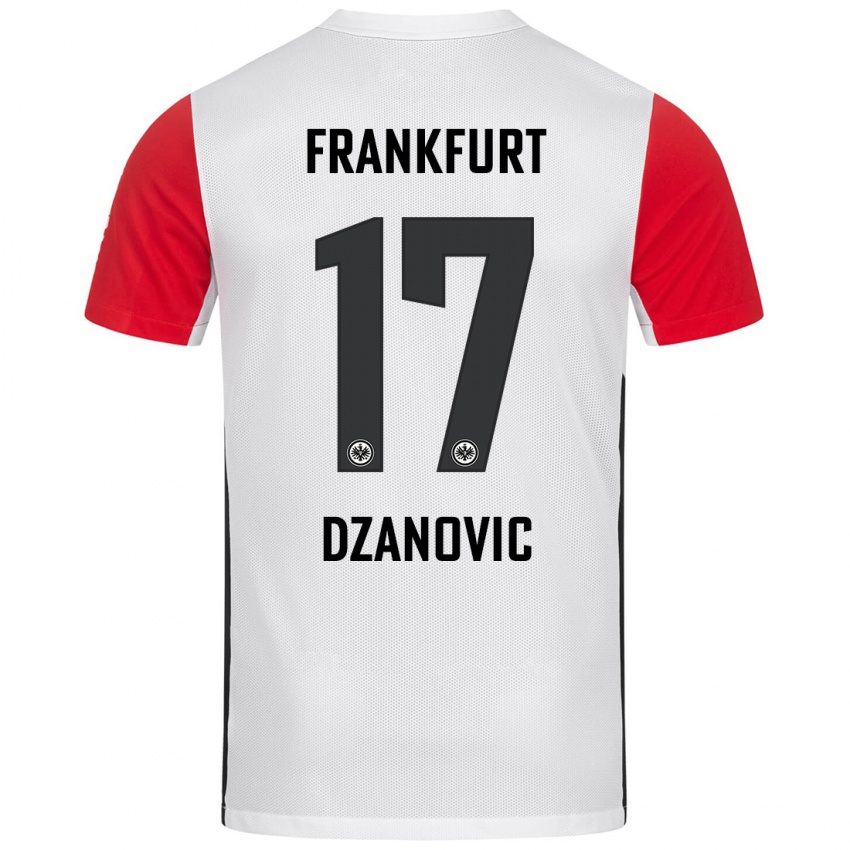 Bambino Maglia Benjamin Dzanovic #17 Bianco Rosso Kit Gara Home 2024/25 Maglietta