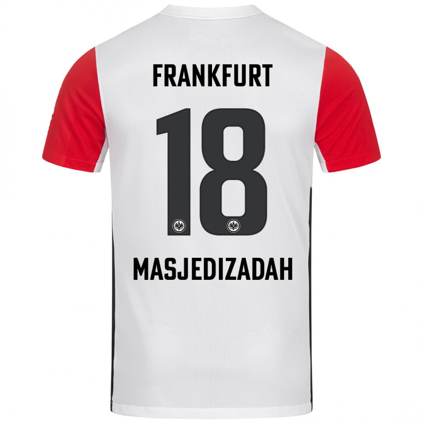 Bambino Maglia Abolfazl Masjedizadah #18 Bianco Rosso Kit Gara Home 2024/25 Maglietta