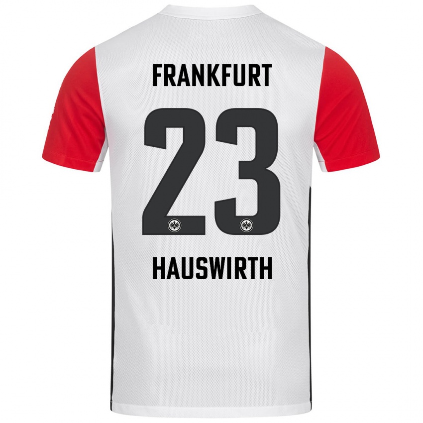 Bambino Maglia Max Hauswirth #23 Bianco Rosso Kit Gara Home 2024/25 Maglietta