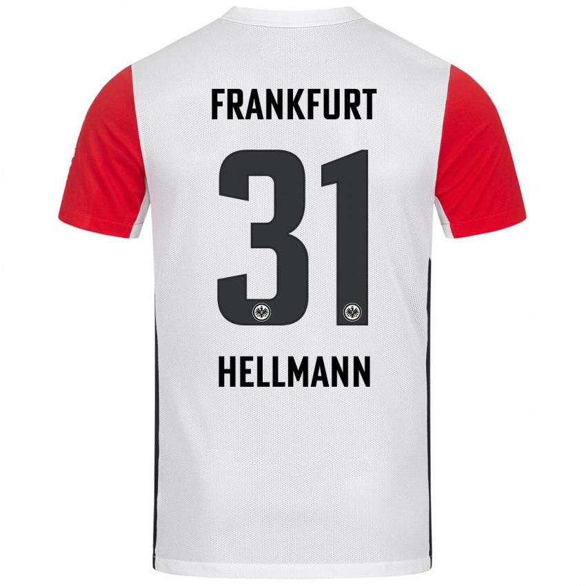 Bambino Maglia Melvin Hellmann #31 Bianco Rosso Kit Gara Home 2024/25 Maglietta