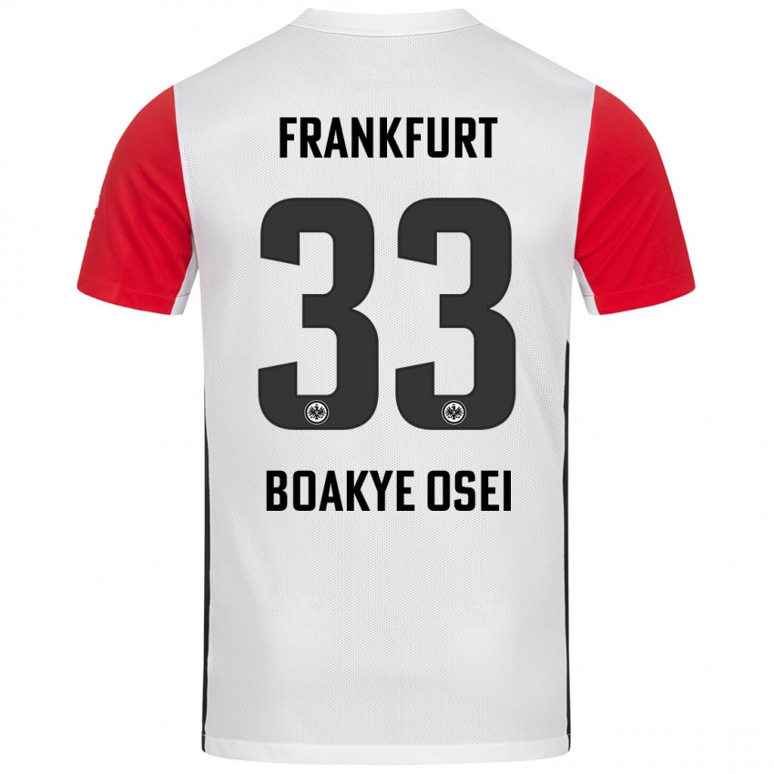 Bambino Maglia Derek Boakye-Osei #33 Bianco Rosso Kit Gara Home 2024/25 Maglietta