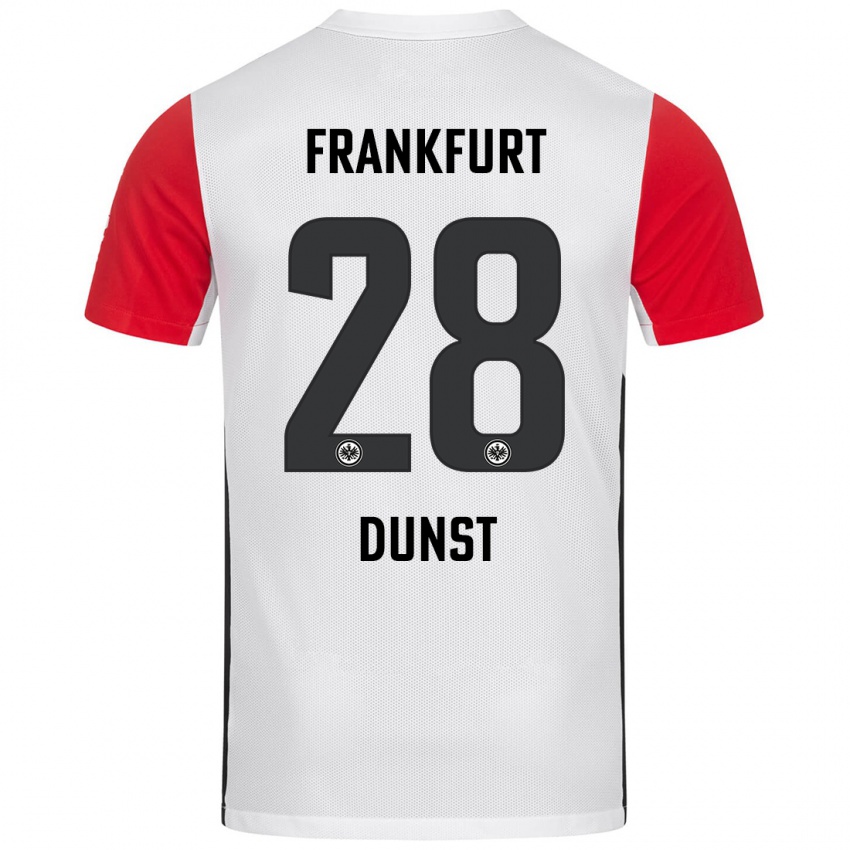 Bambino Maglia Barbara Dunst #28 Bianco Rosso Kit Gara Home 2024/25 Maglietta