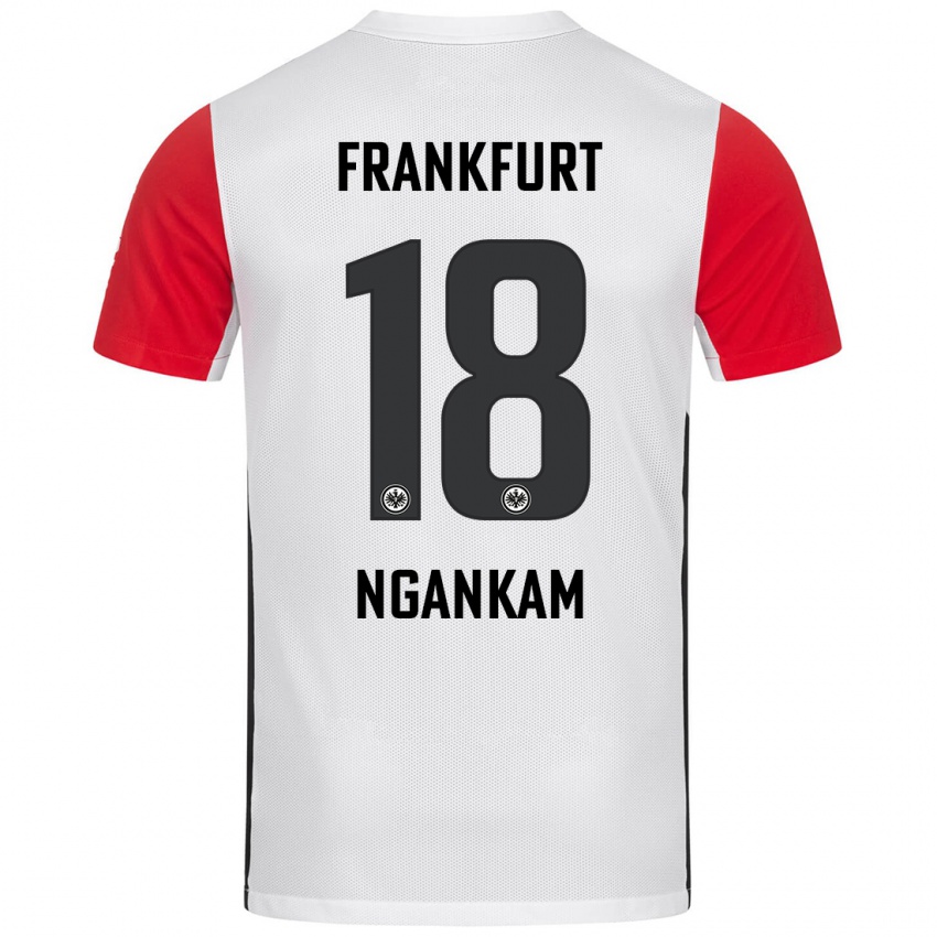 Bambino Maglia Jessic Ngankam #18 Bianco Rosso Kit Gara Home 2024/25 Maglietta