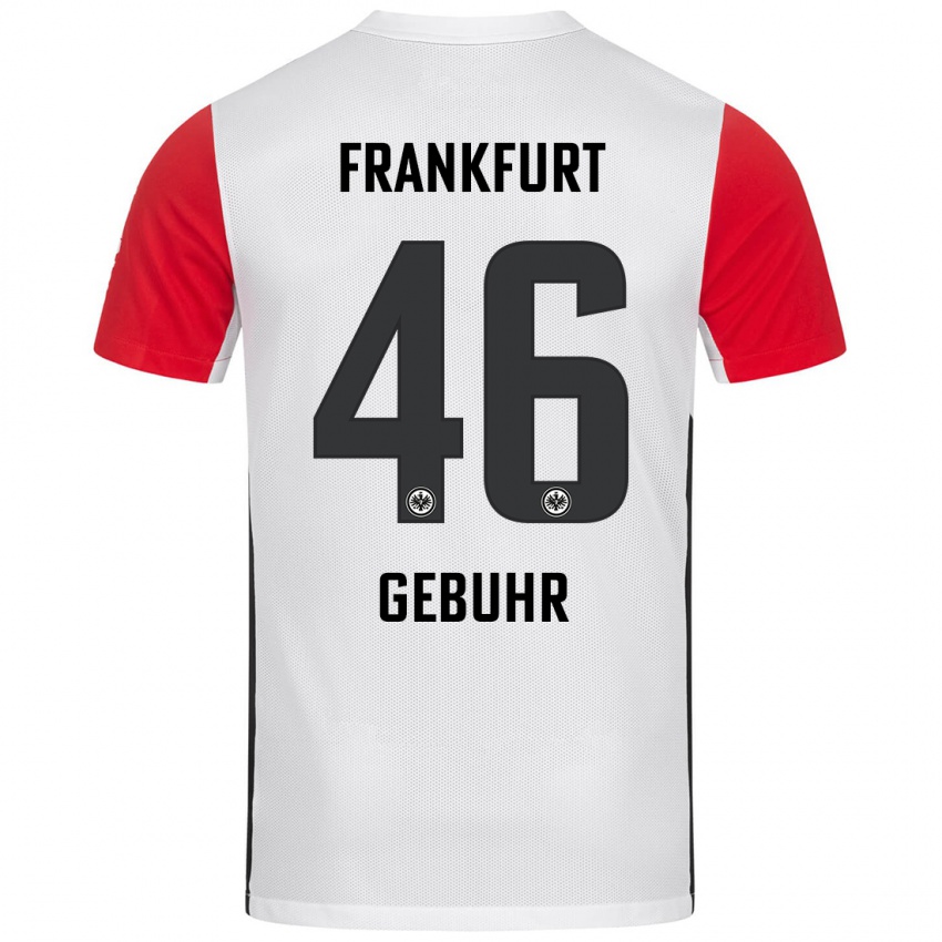 Bambino Maglia Dario Gebuhr #46 Bianco Rosso Kit Gara Home 2024/25 Maglietta