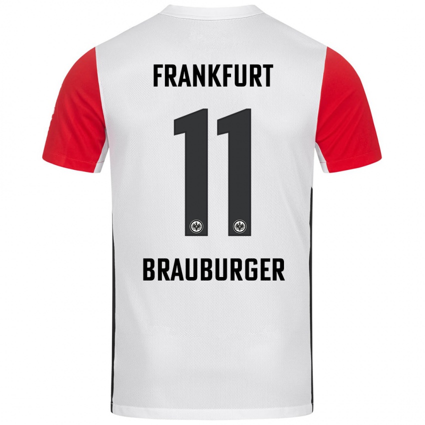 Bambino Maglia Maximilian Brauburger #11 Bianco Rosso Kit Gara Home 2024/25 Maglietta