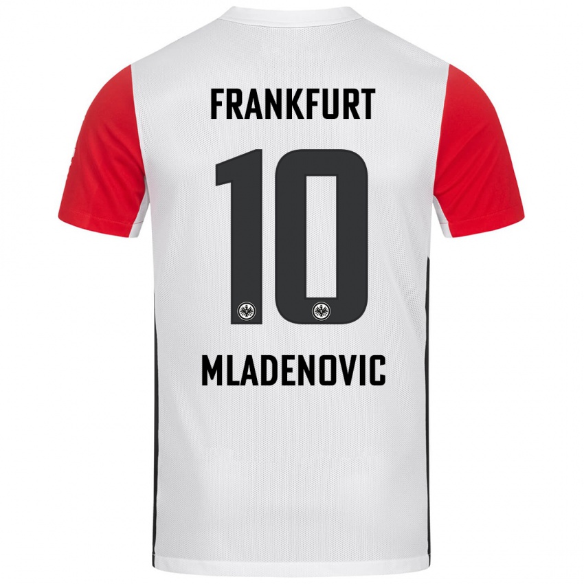 Bambino Maglia Marko Mladenovic #10 Bianco Rosso Kit Gara Home 2024/25 Maglietta