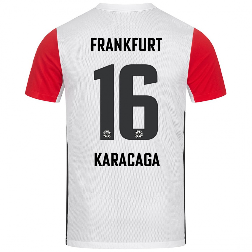 Bambino Maglia Tom Karacaga #16 Bianco Rosso Kit Gara Home 2024/25 Maglietta