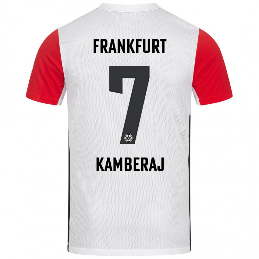 Bambino Maglia Donart Kamberaj #7 Bianco Rosso Kit Gara Home 2024/25 Maglietta