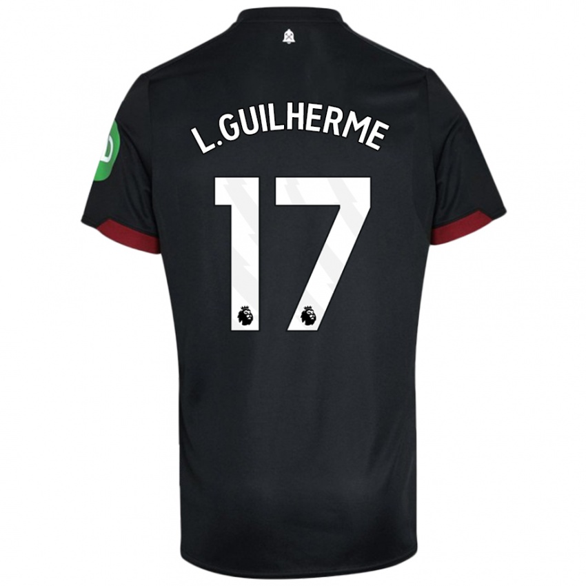 Bambino Maglia Luis Guilherme #17 Nero Bianco Kit Gara Away 2024/25 Maglietta