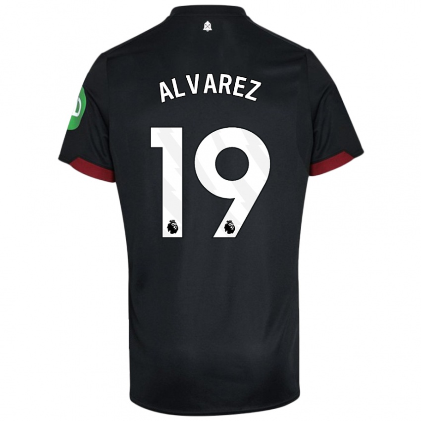 Bambino Maglia Edson Alvarez #19 Nero Bianco Kit Gara Away 2024/25 Maglietta