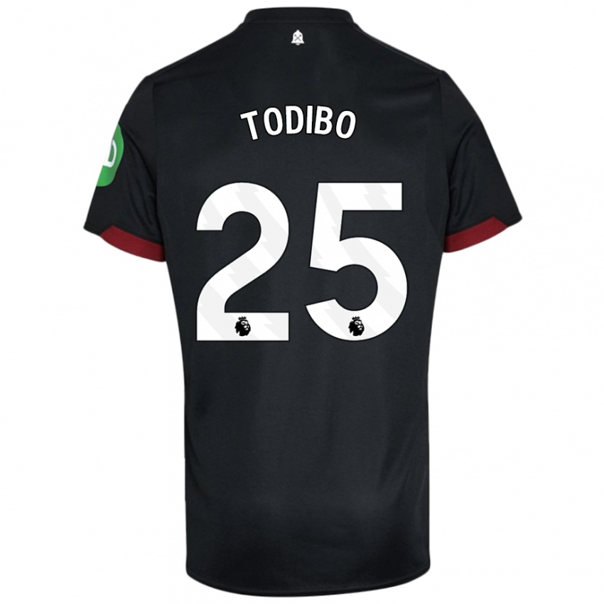 Bambino Maglia Jean-Clair Todibo #25 Nero Bianco Kit Gara Away 2024/25 Maglietta