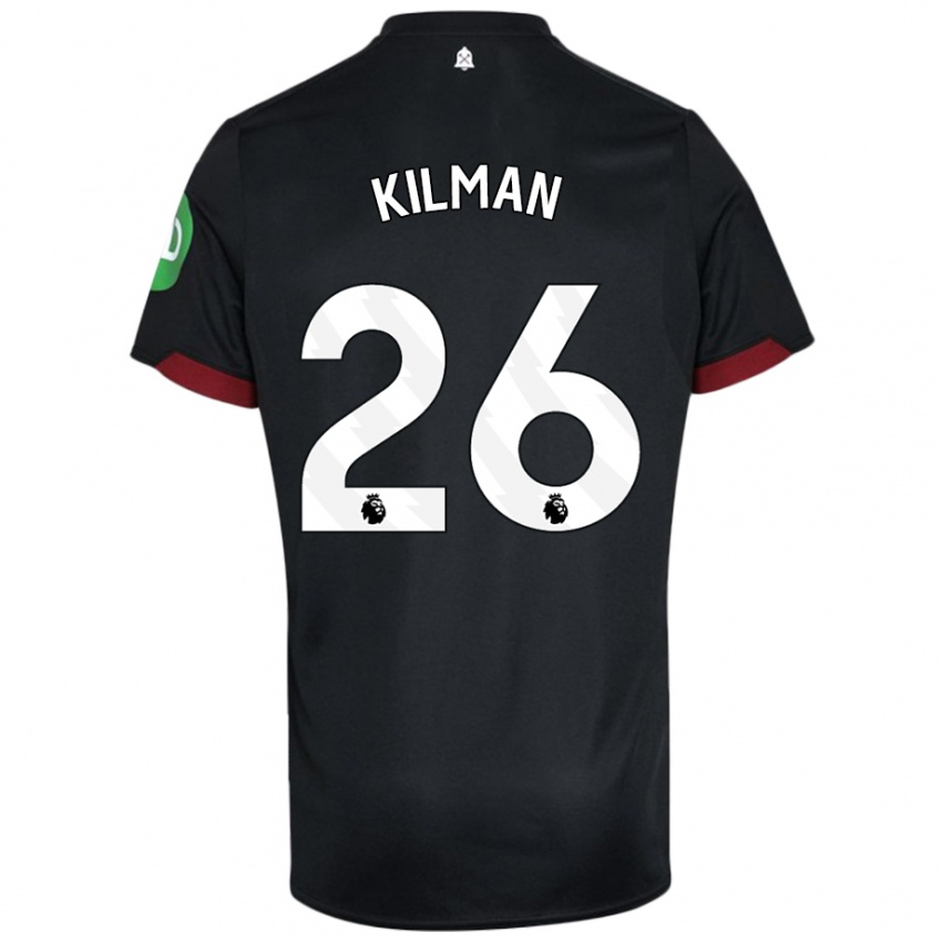 Bambino Maglia Max Kilman #26 Nero Bianco Kit Gara Away 2024/25 Maglietta