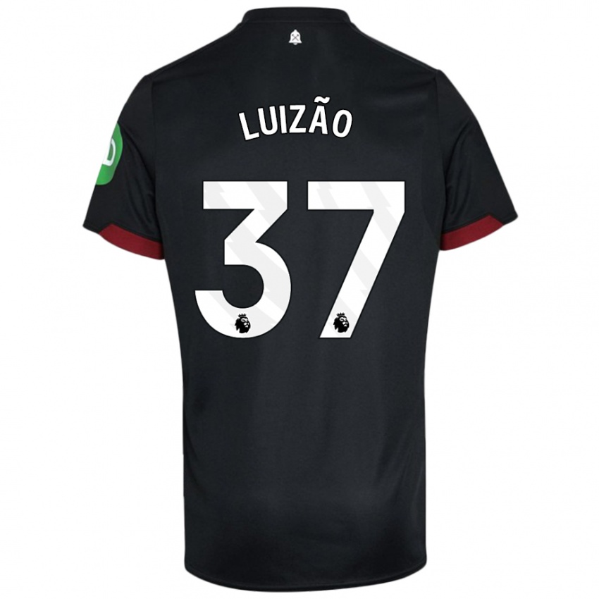 Bambino Maglia Luizão #37 Nero Bianco Kit Gara Away 2024/25 Maglietta