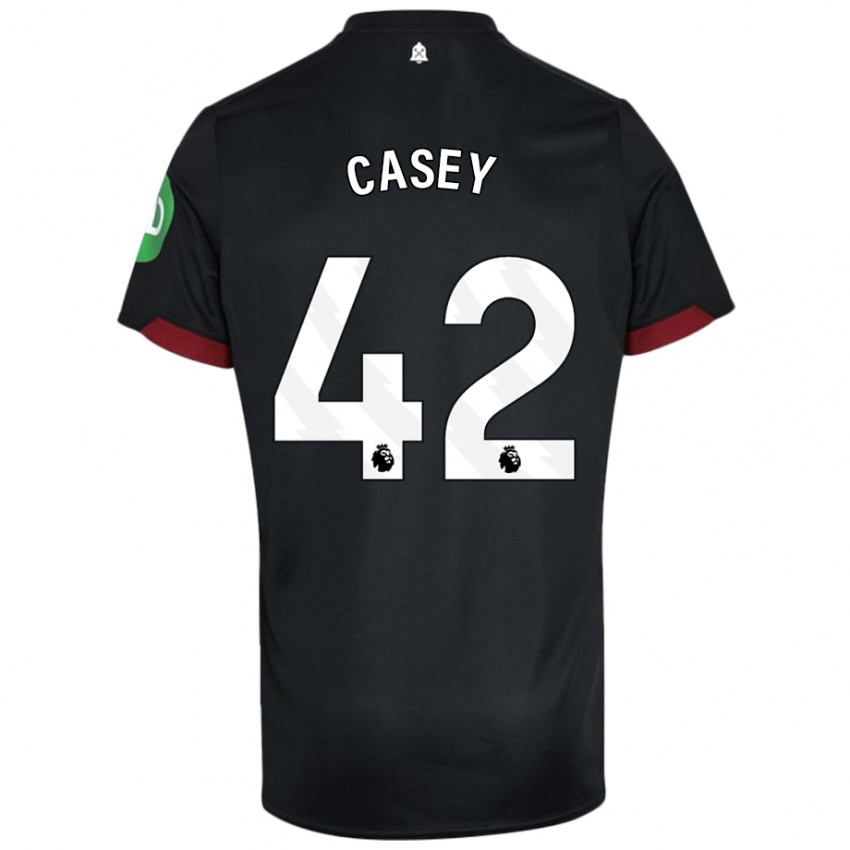 Bambino Maglia Kaelan Casey #42 Nero Bianco Kit Gara Away 2024/25 Maglietta