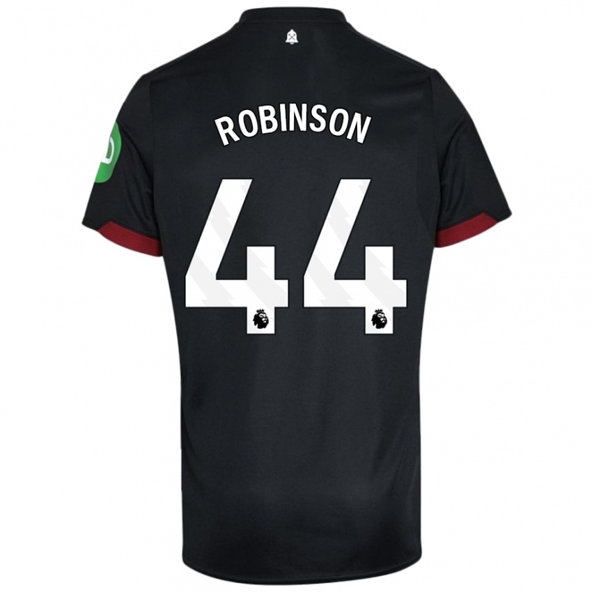 Bambino Maglia Junior Robinson #44 Nero Bianco Kit Gara Away 2024/25 Maglietta