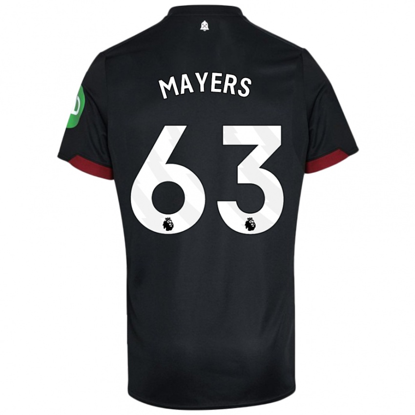 Bambino Maglia Ezra Mayers #63 Nero Bianco Kit Gara Away 2024/25 Maglietta