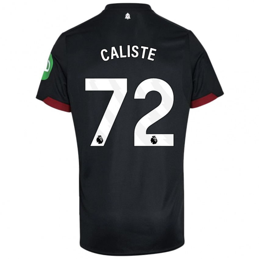 Bambino Maglia Gabriel Caliste #72 Nero Bianco Kit Gara Away 2024/25 Maglietta