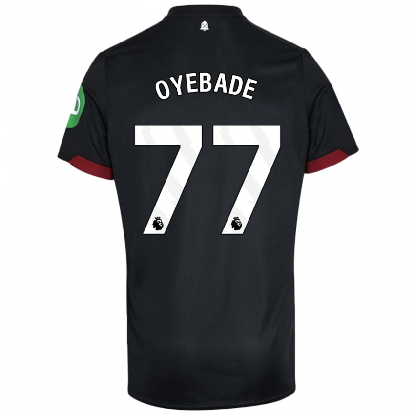 Bambino Maglia Rayan Oyebade #77 Nero Bianco Kit Gara Away 2024/25 Maglietta