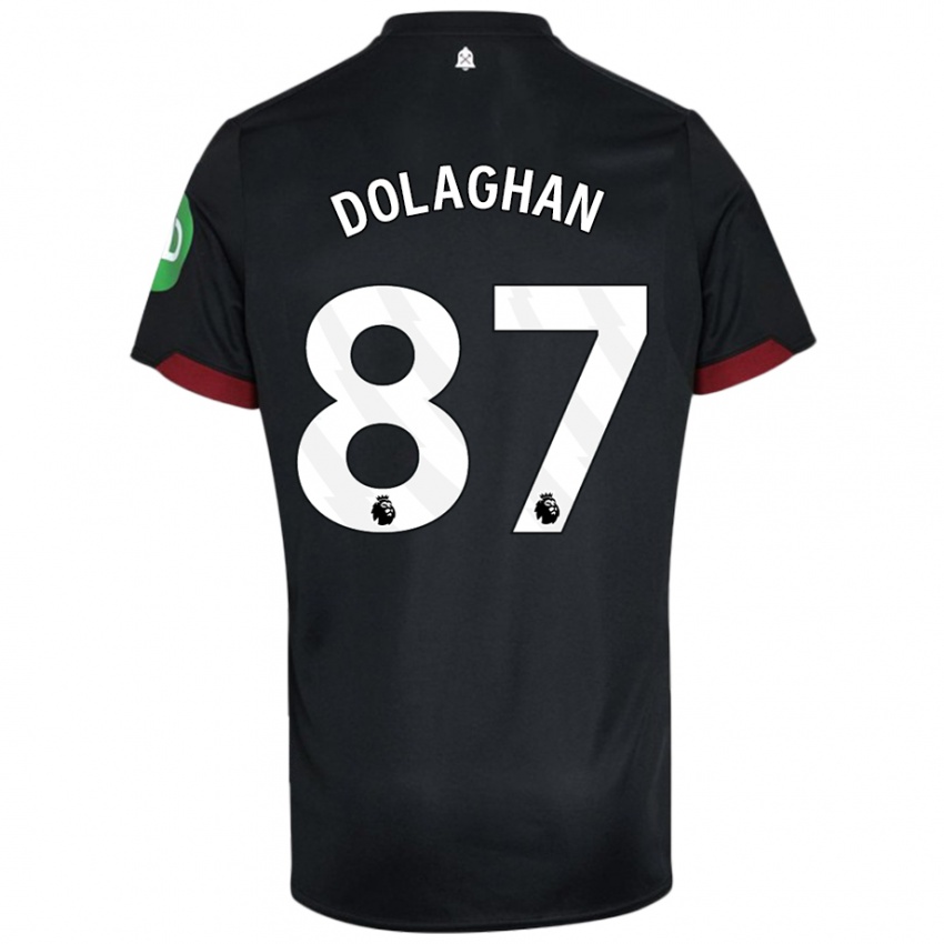 Bambino Maglia Brad Dolaghan #87 Nero Bianco Kit Gara Away 2024/25 Maglietta