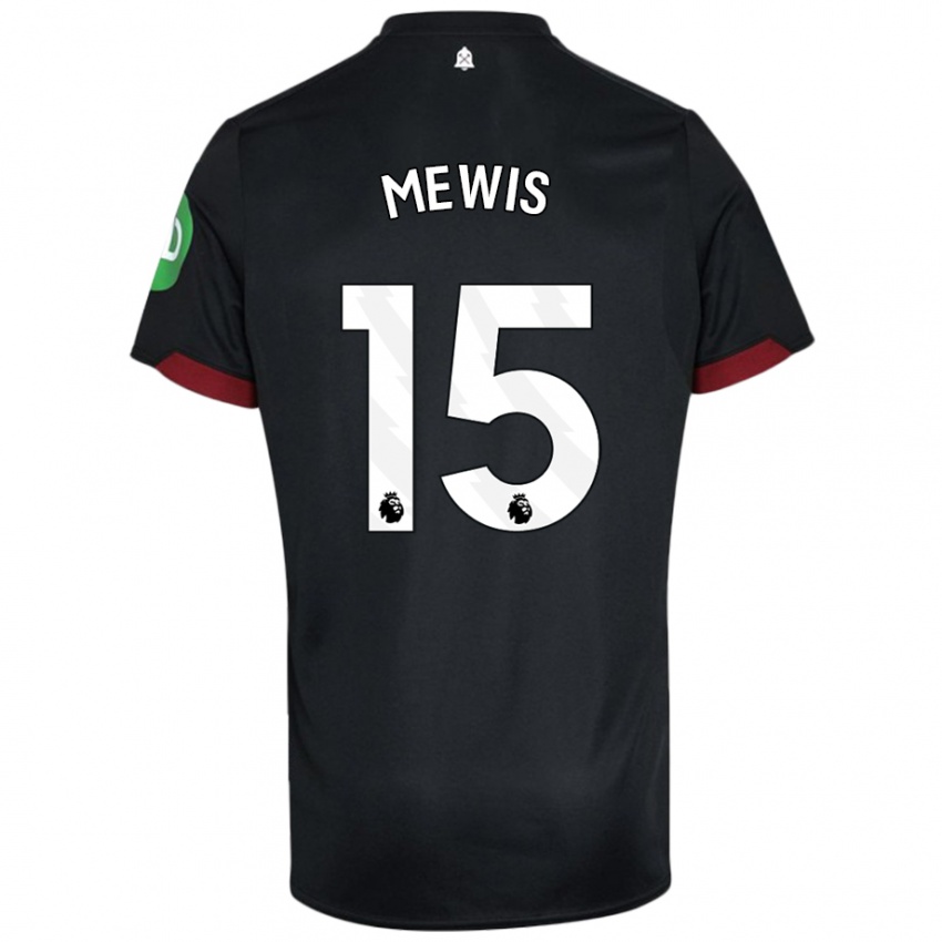 Bambino Maglia Kristie Mewis #15 Nero Bianco Kit Gara Away 2024/25 Maglietta