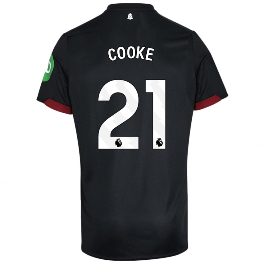 Bambino Maglia Shannon Cooke #21 Nero Bianco Kit Gara Away 2024/25 Maglietta