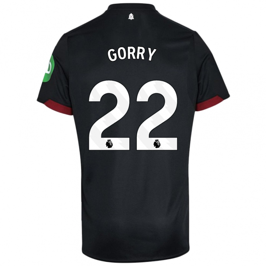 Bambino Maglia Katrina Gorry #22 Nero Bianco Kit Gara Away 2024/25 Maglietta