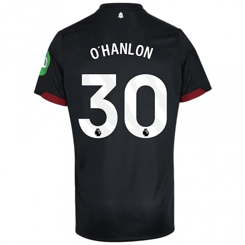 Bambino Maglia Katie O'hanlon #30 Nero Bianco Kit Gara Away 2024/25 Maglietta