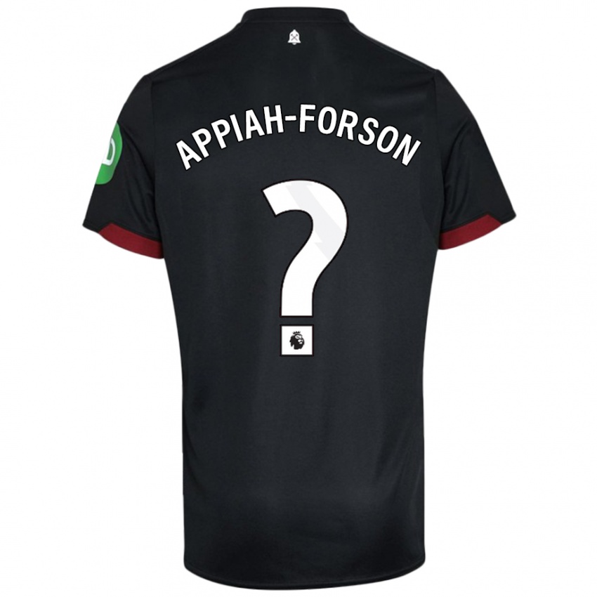 Bambino Maglia Keenan Appiah-Forson #0 Nero Bianco Kit Gara Away 2024/25 Maglietta