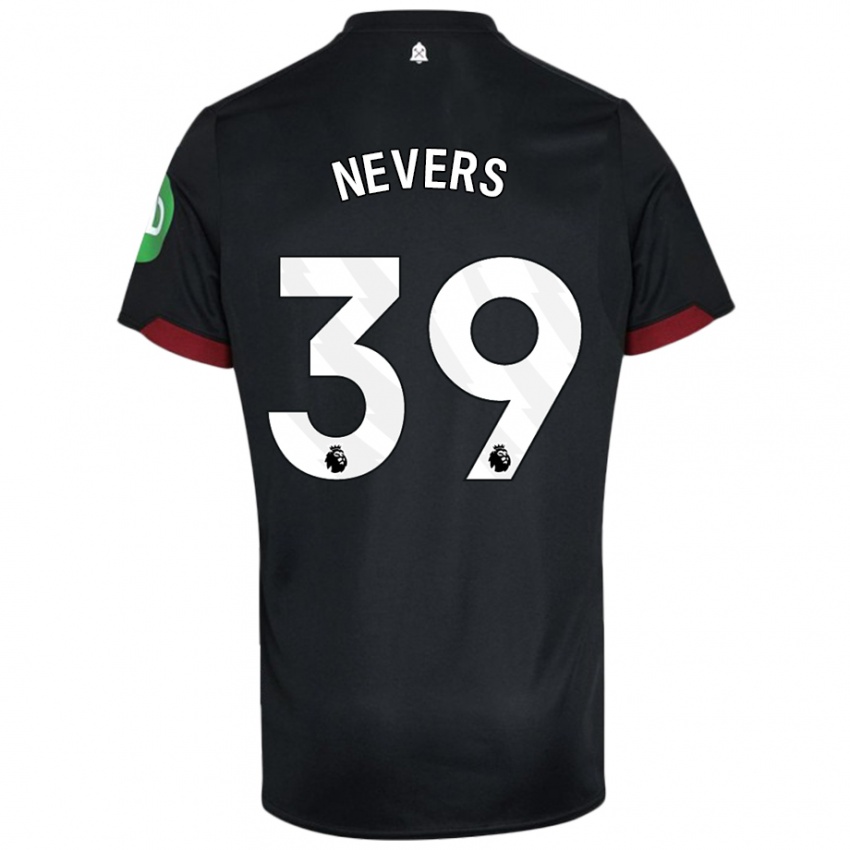 Bambino Maglia Thierry Nevers #39 Nero Bianco Kit Gara Away 2024/25 Maglietta