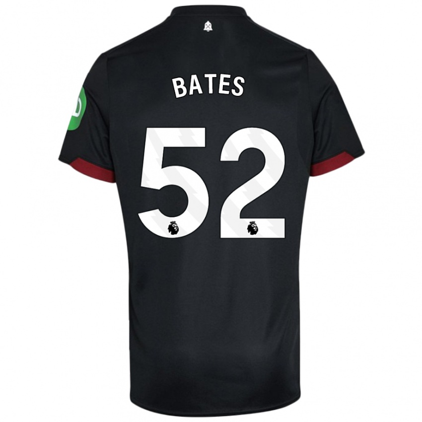 Bambino Maglia Billy Bates #52 Nero Bianco Kit Gara Away 2024/25 Maglietta