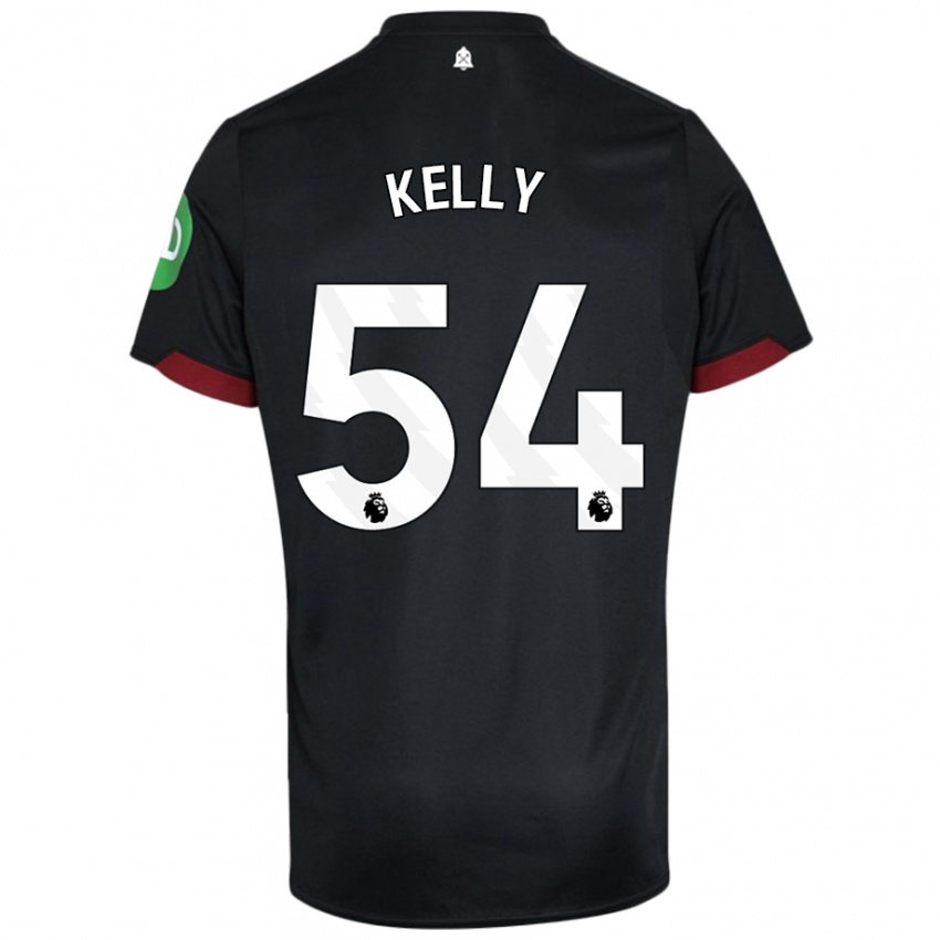 Bambino Maglia Patrick Kelly #54 Nero Bianco Kit Gara Away 2024/25 Maglietta