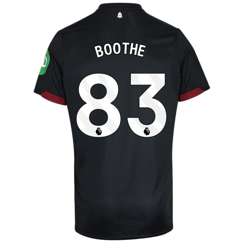 Bambino Maglia Sebastian Boothe #83 Nero Bianco Kit Gara Away 2024/25 Maglietta