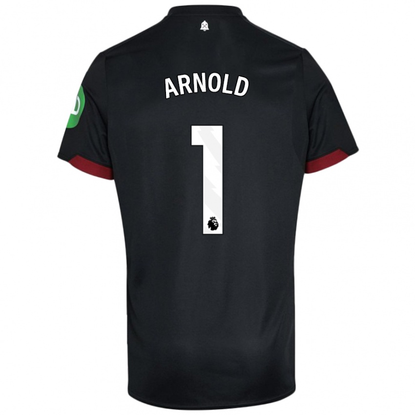 Bambino Maglia Mackenzie Arnold #1 Nero Bianco Kit Gara Away 2024/25 Maglietta